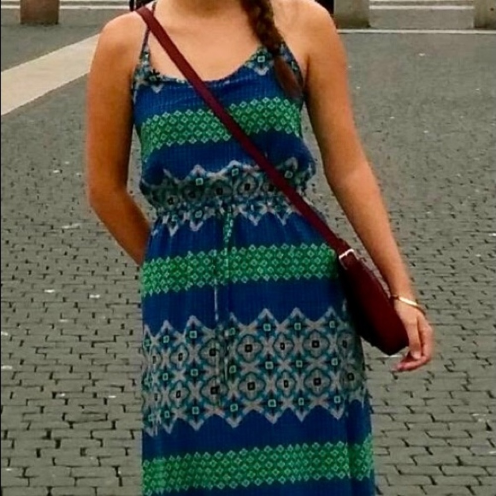 Maxi Dress with Adjustable Straps and Tie Waist